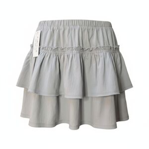 Kirious Blueish Gray Mini Ruffle Skirt Y2K